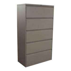 Haworth Used 5 Drawer 30 In Lateral File, Gray