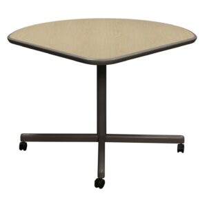 Haworth Used 37 In Laminate Tear Drop Corner Table, Maple