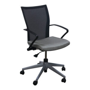 Haworth X99 Used Black Mesh Back Conference Chair w Platinum Base, Gray