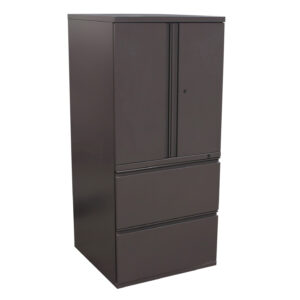 Herman Miller Used 24 In 2 Drawer Lateral File and 2 Door Storage Cabinet, Medium Tone