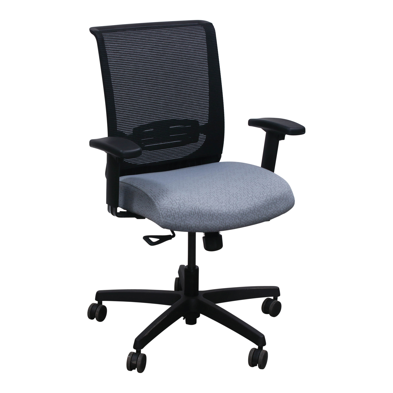 Hon Convergence Used Black Mesh Back Task Chair, Gray Pattern Seat