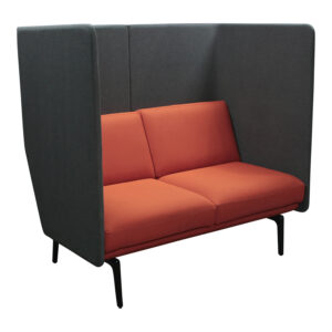 OFS Used Two Seater Sofa w Privacy Surround, Orange and Gray