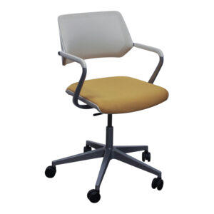 Steelcase QiVi Used Off-White Mesh Conference Chair, Yellow