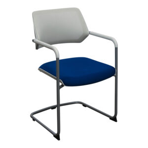 Steelcase QiVi Used Off-White Mesh Side Chair, Blue