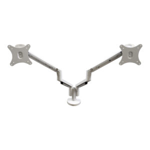 Used Double Monitor Arm, Light Gray