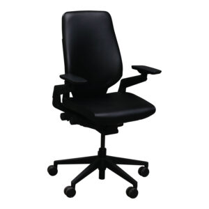 Steelcase Gesture Used PU Leather Task Chair, Black