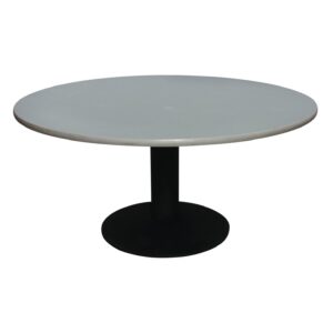 WCI Used 60 In Round Laminate Table, Gray Pattern