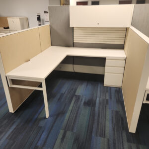 6x6 Haworth Compose Used Cubicle, Gray and Tan
