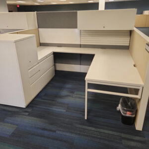 8x6 Haworth Compose Used Cubicle, Gray and Tan