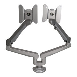 Used Double Monitor Arm, Silver