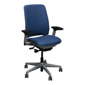 Steelcase Amia Used Task Chair w Platinum Frame, Blue Night