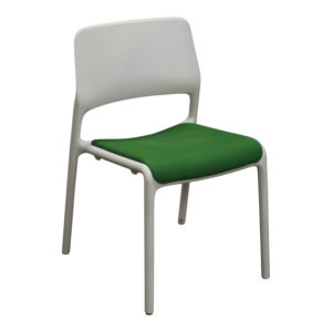 Knoll Spark Used Stack Chair, Gray and Green