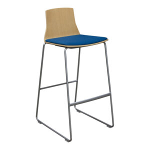 Steelcase Coalesse Montara Used Veneer Stool, Blue Seat