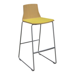 Steelcase Coalesse Montara Used Veneer Stool, Yellow Seat