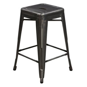 Tabouret Used 24 In Metal Stacking Chair, Polished Chrome
