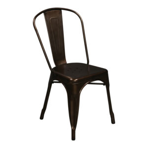 Tabouret Used Metal Stacking Chair, Bronze