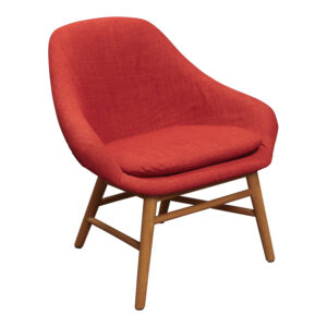 West Elm Used Guest Lounge Chair, Red Orange