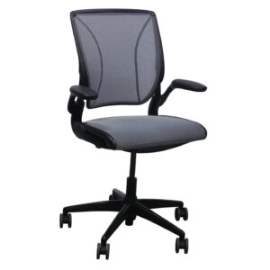 Humanscale Diffrient World Used Mesh Back Conference Chair, Light Gray