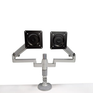 Humanscale M8.1 Used Heavy Duty Dual Monitor Arm, Silver and Black