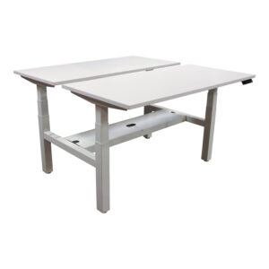 Poppin Used Series L Adjustable Height Double Desk for 2, White