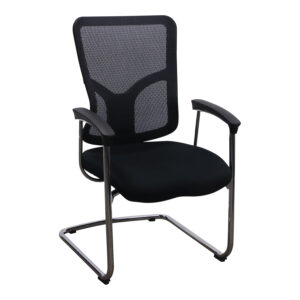Used Mesh Back Sled Base Guest Chair, Black