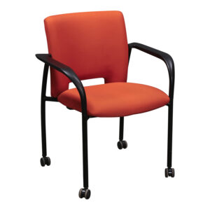Via Seating Used Heavy Duty Mobile Stack Chair, Orange