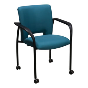 Via Seating Used Heavy Duty Mobile Stack Chair, Teal Blue