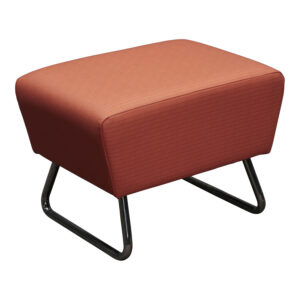 KI Highpoint Used Vinyl Ottoman, Orange Pattern