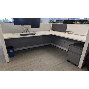 Steelcase Answer 6.5x7 Used Buddy Cubicle, Gray