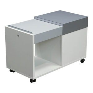 Watson Tonic Storage Used Mobile Cabinet, White and Silver