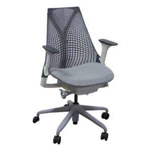 Herman Miller Sayl Used Dark Gray Back Conference Chair, Light Gray Seat