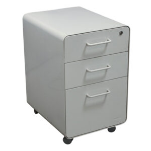 Poppin Used Mobile Box Box File Pedestal, White