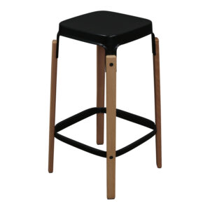 Used 27 In Metal and Wood Stool, Black