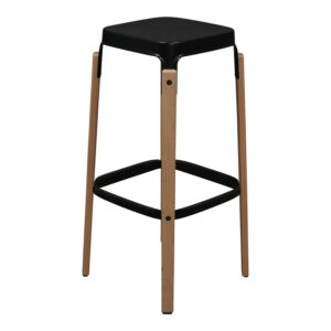Used 31 In Metal and Wood Stool, Black