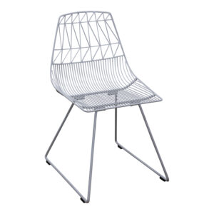 Used Metal Cafe Chair, White
