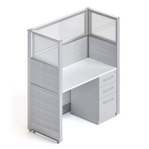 goSIT 4x2 Telemarketing Cubicle with 60" Panels – Fabric & Glass