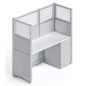 goSIT 5x2 Telemarketing Cubicle | 60" Panels | Fabric & Glass