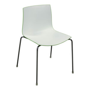 Arper Catifa 46 Used Stack Chair, White and Green