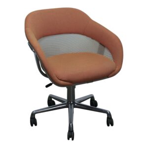 Steelcase Coalesse SW_1 Used Mobile Guest Chair, Orange and Cream
