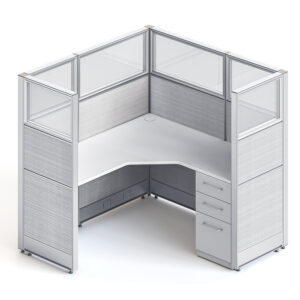 goSIT 5x5 Mid-Size Cubicle | 60" Panels | Fabric & Glass