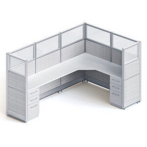 goSIT 9x6 Manager Cubicle with 60" Panels – Fabric & Glass