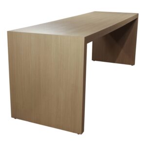 10 Foot Used Standing Waterfall Laminate Collaboration Table, Texture Maple