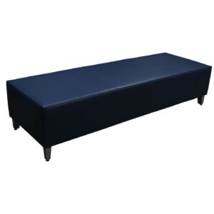 National Fringe by Kimball Used 80 In Vinyl Bench, Blue