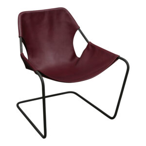 Objekto Paulistano Modern Used Vintage Leather Armchair, Burgundy