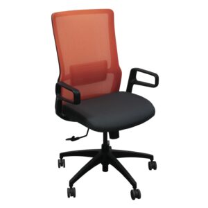 SitOnIt Novo Used Orange Mesh Back Chair, Gray Seat