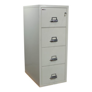 FireKing Used Legal 4 Drawer Vertical File Cabinet, Off White