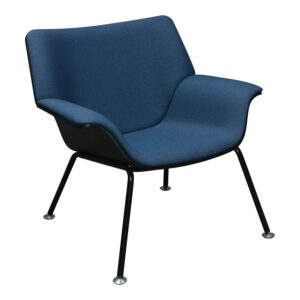 Herman Miller Swoop Used Lounge Chair w Black Wood Surround, Blue