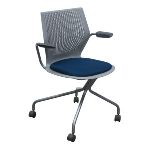 Knoll Used MultiGeneration Mobile Chair, Gray and Blue