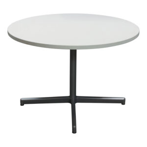 Steelcase Used 42 Inch Round Meeting Table, White and Silver