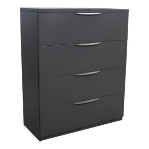 Haworth Used 4 Drawer 42 Inch Lateral File, Gray